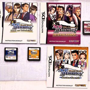 Used Nintendo DS Game Bundle Ace Attorney Trauma Center Kingdom Hearts Digimon